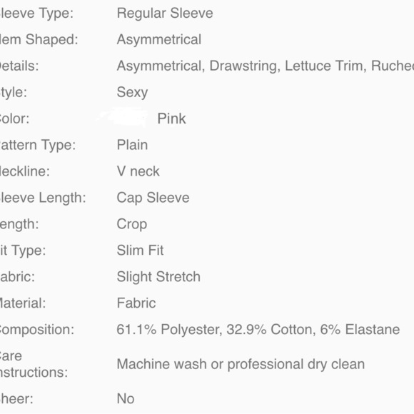 SHEIN V-Neck Crop Top with Adjustable Strings - Picture 4 of 8